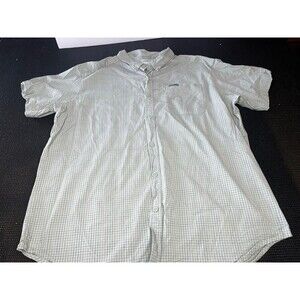 Columbia Mens Shirt XL Regular Fit Short Sleeve Plaid‎ Green